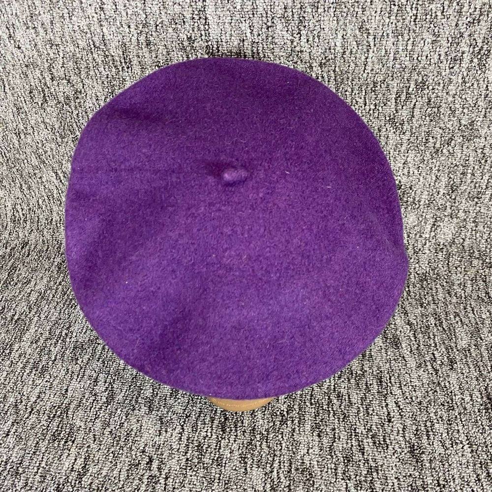 Beret Basque Wool Beret Unisex One‎ Size Purple De Luxe Vintage Artist Hat